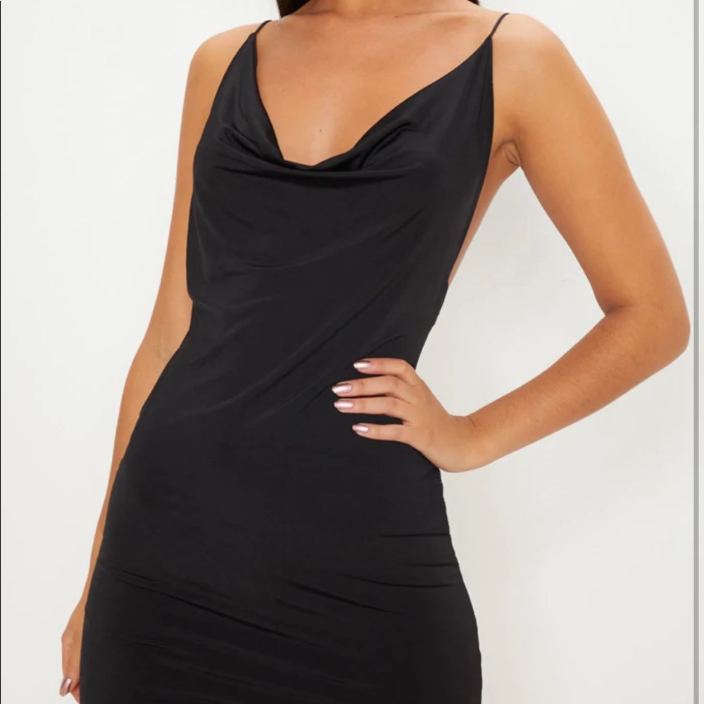 Prettylittlething black cowl neck